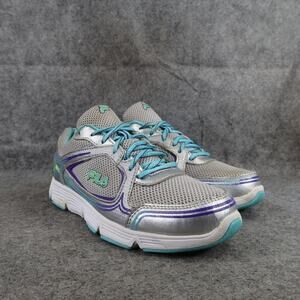 Fila Shoes Womens 8.5 Athletic Trainers Running Active Comfort Walking Grey Blue